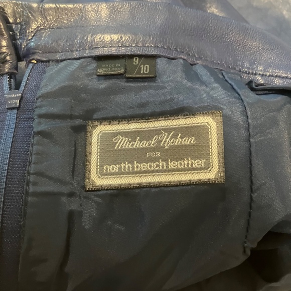 Blue Leather Skirt - Picture 2 of 8